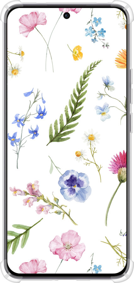 Силіконовий протиударний с посиленими кутами чехол Квітковий фон v2 для Oppo Reno12 5G - 5472sp-3742 изображение 