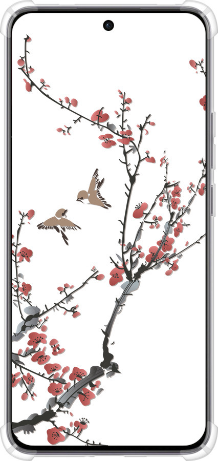 Силикон с усиленными углами чехол Сакура v2 для Oppo Reno12 5G - 5538sp-3742 изображение 