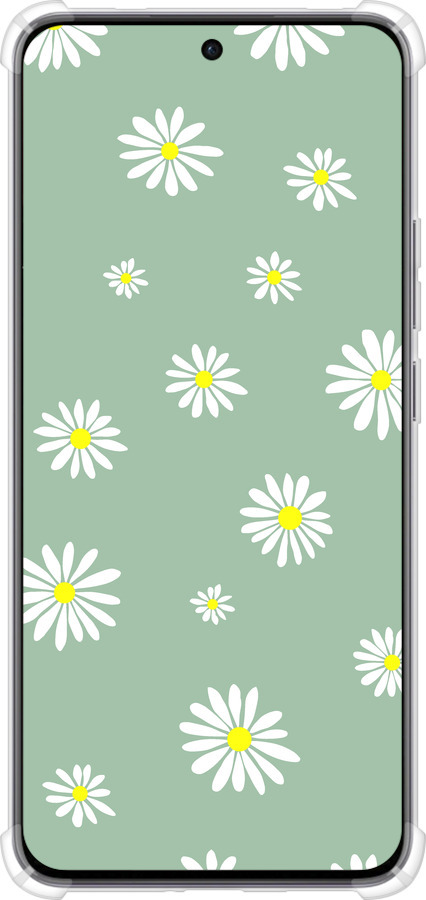 Силикон с усиленными углами чехол Ромашки v4 для Oppo Reno12 5G - 5603sp-3742 изображение 