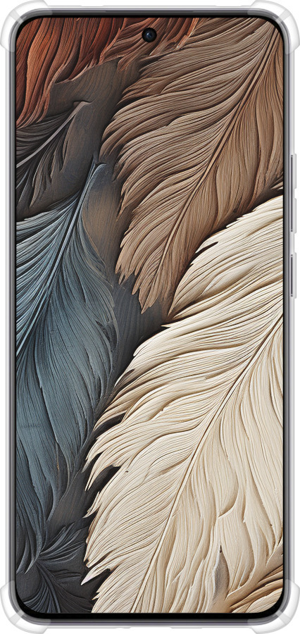 Силикон с усиленными углами чехол Листья в стиле бохо для Oppo Reno12 5G - 5643sp-3742 изображение 
