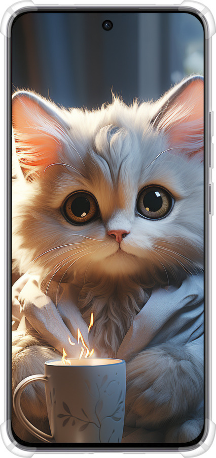 Силіконовий протиударний с посиленими кутами чехол Білий кіт для Oppo Reno12 5G - 5646sp-3742 изображение 