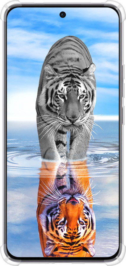 Силикон с усиленными углами чехол Тигр для Oppo Reno12 5G - 6016sp-3742 изображение 