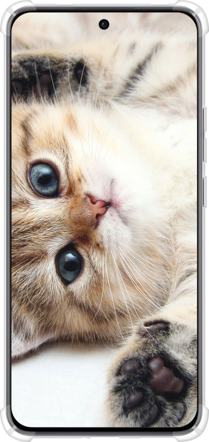 Силикон с усиленными углами чехол Котик для Oppo Reno12 5G - 6024sp-3742 изображение 