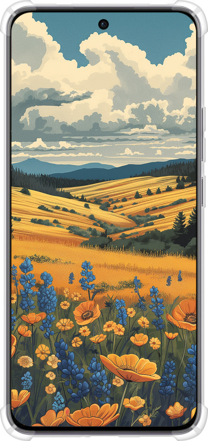 Силикон с усиленными углами чехол Украинское поле для Oppo Reno12 5G - 6082sp-3742 изображение 