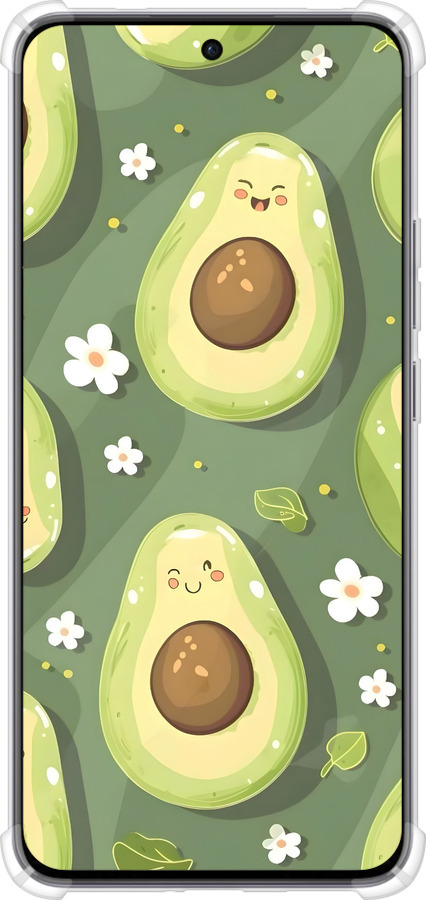 Силикон с усиленными углами чехол Авокадо для Oppo Reno12 5G - 6380sp-3742 изображение 
