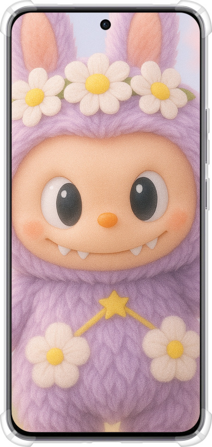 Силикон с усиленными углами чехол Лабубу 1 для Oppo Reno12 5G - 6709sp-3742 изображение 