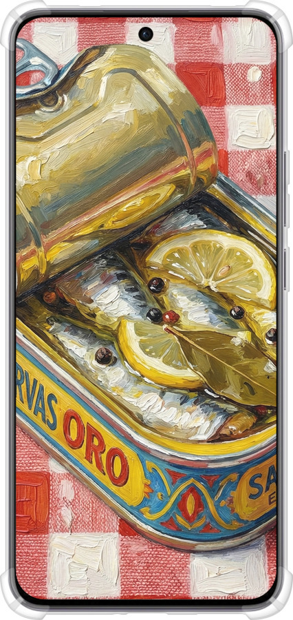 Силикон с усиленными углами чехол Vintage Sardine Tin Phone для Oppo Reno12 5G - 6772sp-3742 изображение 