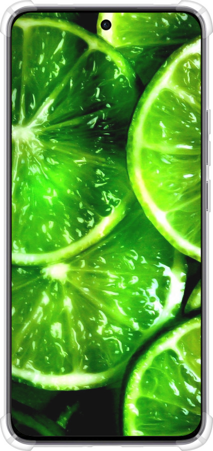 Силикон с усиленными углами чехол Зелёные дольки лимона для Oppo Reno12 5G - 852sp-3742 изображение 