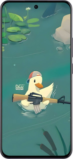 Силіконовий чехол Каченя з автоматом для Oppo Reno12 5G - 6356u-3742 изображение 