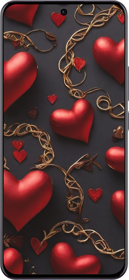 Силиконовый чехол Сердечки для Oppo Reno12 5G - 5831u-3742 изображение 
