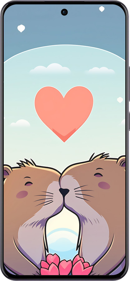 Силіконовий чехол Капібара кохання для Oppo Reno12 5G - 6027u-3742 изображение 