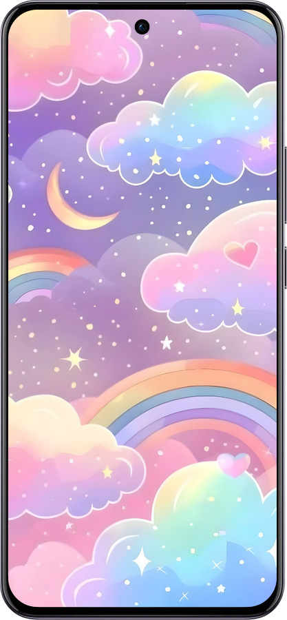 Силиконовый чехол Облака и радуга для Oppo Reno12 5G - 6312u-3742 изображение 