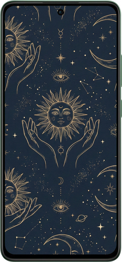 TPU чехол Celestial Harmony: Sun & Moon Gold Mystic Pattern для Oppo Reno12 FS - 6778b-3867 изображение 