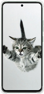 Силикон с усиленными углами чехол Летящий котёнок для Oppo Reno12 FS - 2322sp-3867 изображение 