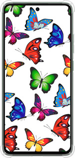 Силикон с усиленными углами чехол Красочные мотыльки для Oppo Reno12 FS - 4761sp-3867 изображение 