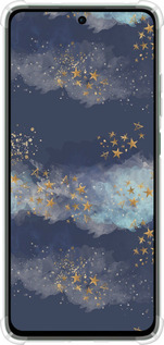 Силикон с усиленными углами чехол Ночь золотые звезды для Oppo Reno12 FS - 5421sp-3867 изображение 