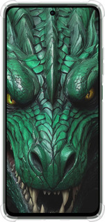 Силикон с усиленными углами чехол Зелёный дракон v2 для Oppo Reno12 FS - 5817sp-3867 изображение 