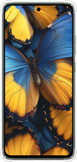 Силикон с усиленными углами чехол Желто-голубые бабочки для Oppo Reno12 FS - 6046sp-3867 изображение 