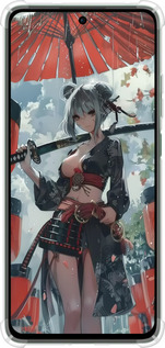 Силикон с усиленными углами чехол Гейша-воин для Oppo Reno12 FS - 6124sp-3867 изображение 