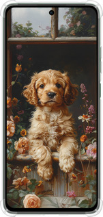 Силикон с усиленными углами чехол Щенок cocker spaniel для Oppo Reno12 FS - 6136sp-3867 изображение 
