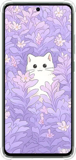 Силикон с усиленными углами чехол Котик в цветах для Oppo Reno12 FS - 6390sp-3867 изображение 