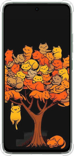 Силикон с усиленными углами чехол Дерево и котики для Oppo Reno12 FS - 6516sp-3867 изображение 