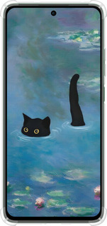Силикон с усиленными углами чехол С изображением кота и водяной лилии Monet для Oppo Reno12 FS - 6519sp-3867 изображение 