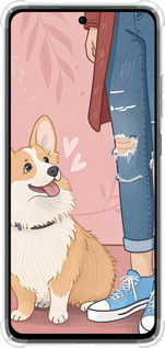 Силикон с усиленными углами чехол Корги 3 для Oppo Reno12 FS - 6707sp-3867 изображение 