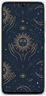 Силикон с усиленными углами чехол Celestial Harmony: Sun & Moon Gold Mystic Pattern для Oppo Reno12 FS - 6778sp-3867 изображение 