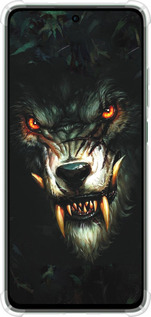 Силикон с усиленными углами чехол Дьявольский волк для Oppo Reno12 FS - 833sp-3867 изображение 
