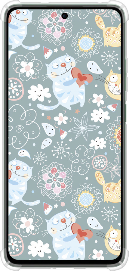 Силикон с усиленными углами чехол Котята v3 для Oppo Reno12 FS - 1223sp-3867 изображение 