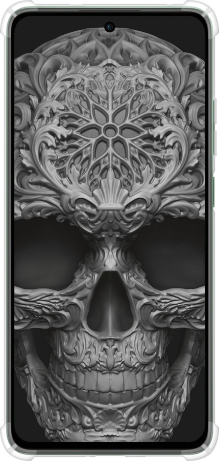 Силикон с усиленными углами чехол skull-ornament для Oppo Reno12 FS - 4101sp-3867 изображение 