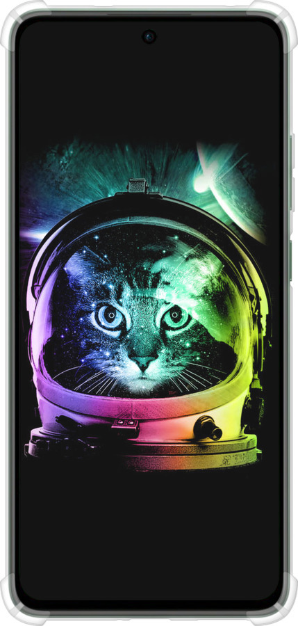 Силикон с усиленными углами чехол Кот-астронавт для Oppo Reno12 FS - 4154sp-3867 изображение 
