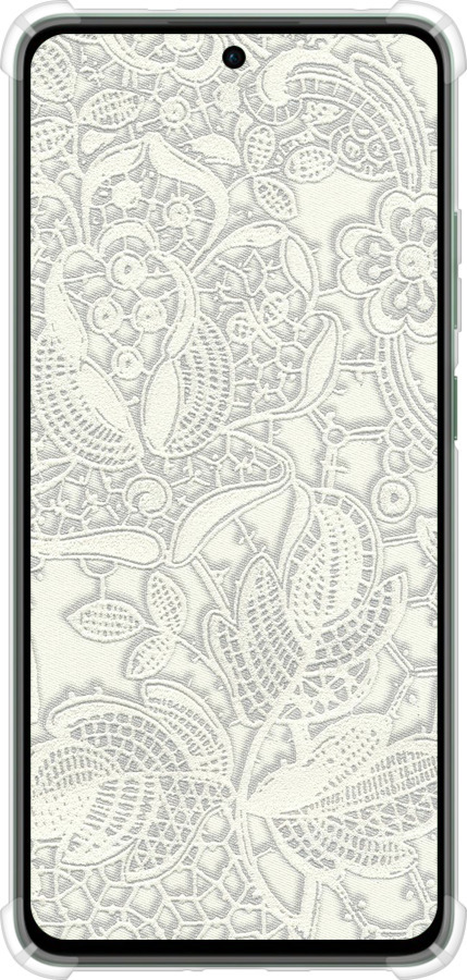 Силикон с усиленными углами чехол Белое кружево для Oppo Reno12 FS - 4383sp-3867 изображение 
