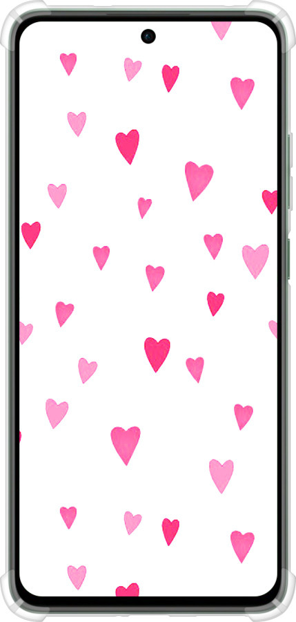 Силикон с усиленными углами чехол Сердечки 2 для Oppo Reno12 FS - 4763sp-3867 изображение 