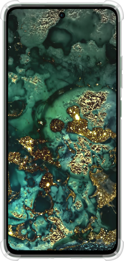 Силикон с усиленными углами чехол Мрамор золото богатство для Oppo Reno12 FS - 5419sp-3867 изображение 