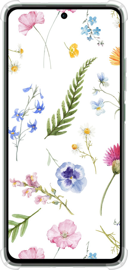 Силикон с усиленными углами чехол Цветочный фон v2 для Oppo Reno12 FS - 5472sp-3867 изображение 