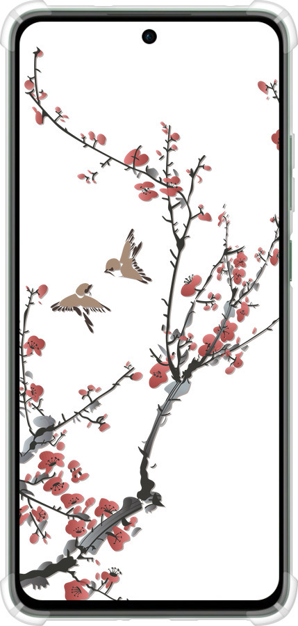 Силикон с усиленными углами чехол Сакура v2 для Oppo Reno12 FS - 5538sp-3867 изображение 
