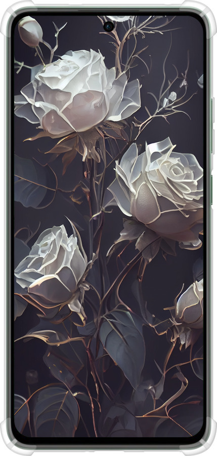 Силикон с усиленными углами чехол Розы 2 для Oppo Reno12 FS - 5550sp-3867 изображение 