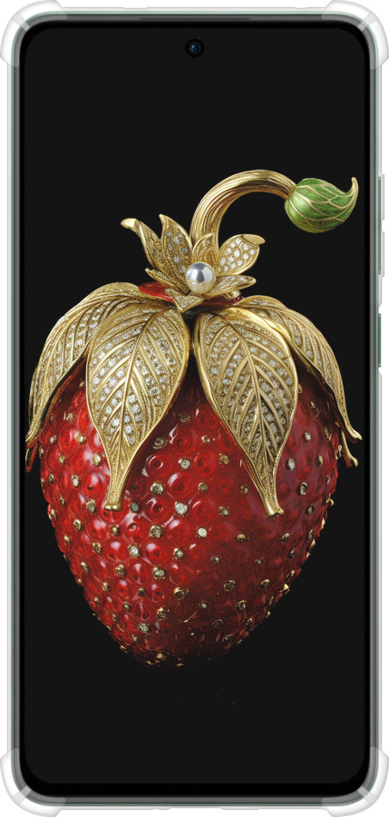 Силикон с усиленными углами чехол Клубника v3 для Oppo Reno12 FS - 5638sp-3867 изображение 