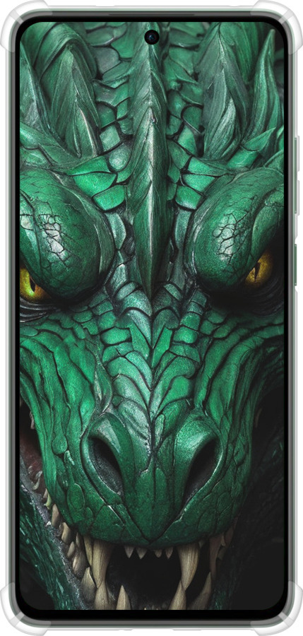 Силикон с усиленными углами чехол Зелёный дракон v2 для Oppo Reno12 FS - 5817sp-3867 изображение 