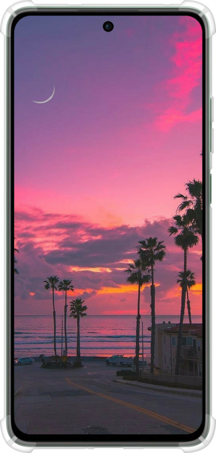 Силикон с усиленными углами чехол Пальмы для Oppo Reno12 FS - 5873sp-3867 изображение 