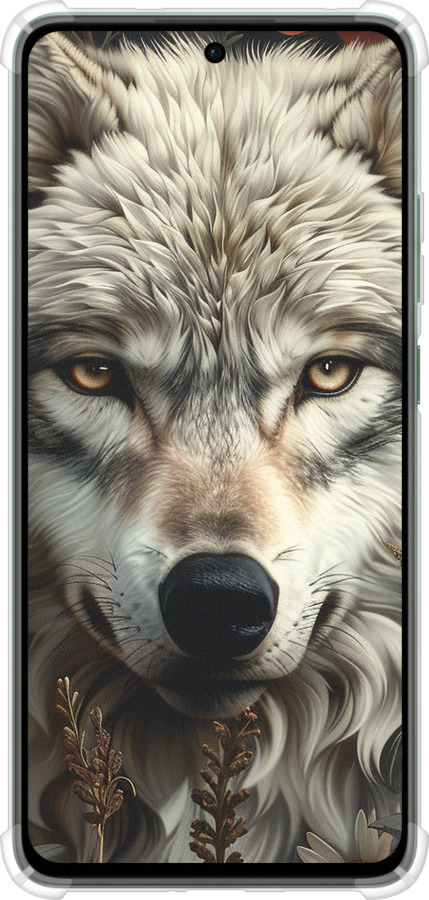 Силикон с усиленными углами чехол Волчий взгляд для Oppo Reno12 FS - 6066sp-3867 изображение 