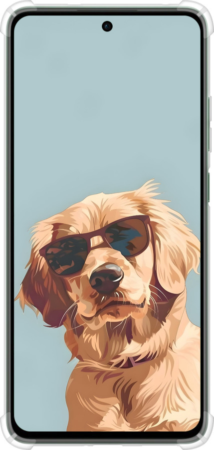Силикон с усиленными углами чехол Пес в очках для Oppo Reno12 FS - 6381sp-3867 изображение 