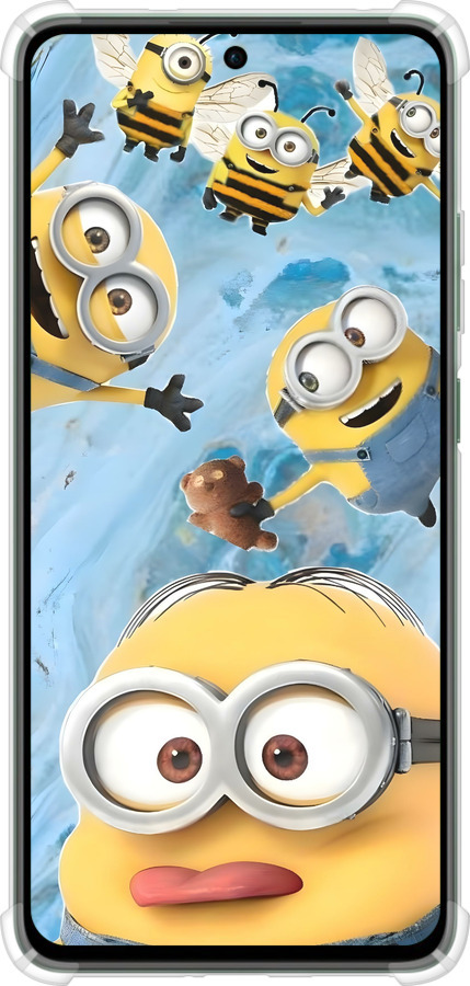 Силикон с усиленными углами чехол Миньоны для Oppo Reno12 FS - 6386sp-3867 изображение 