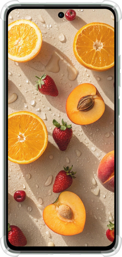 Силикон с усиленными углами чехол Фрукты 3 для Oppo Reno12 FS - 6703sp-3867 изображение 