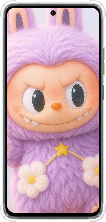 Силикон с усиленными углами чехол Лабубу для Oppo Reno12 FS - 6708sp-3867 изображение 