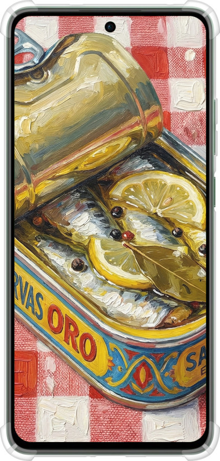 Силикон с усиленными углами чехол Vintage Sardine Tin Phone для Oppo Reno12 FS - 6772sp-3867 изображение 