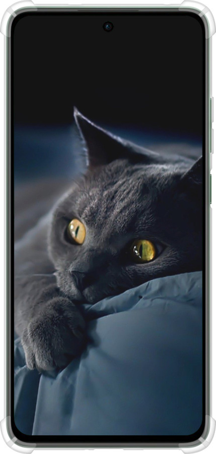 Силикон с усиленными углами чехол Дымчатый кот для Oppo Reno12 FS - 825sp-3867 изображение 