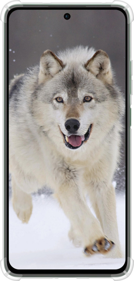 Силикон с усиленными углами чехол Бегущий волк для Oppo Reno12 FS - 826sp-3867 изображение 